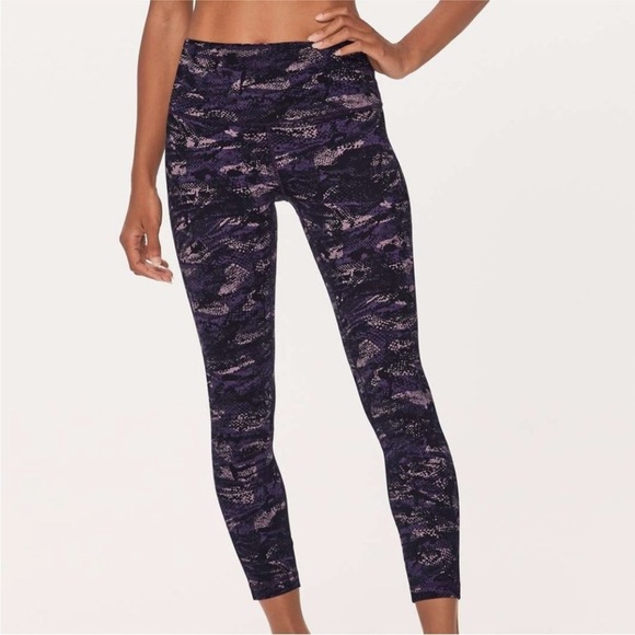 Lululemon Align Pant II *25" Sz 8 Rip Wave Purple Thunder Black Yoga Legging - Picture 1 of 8